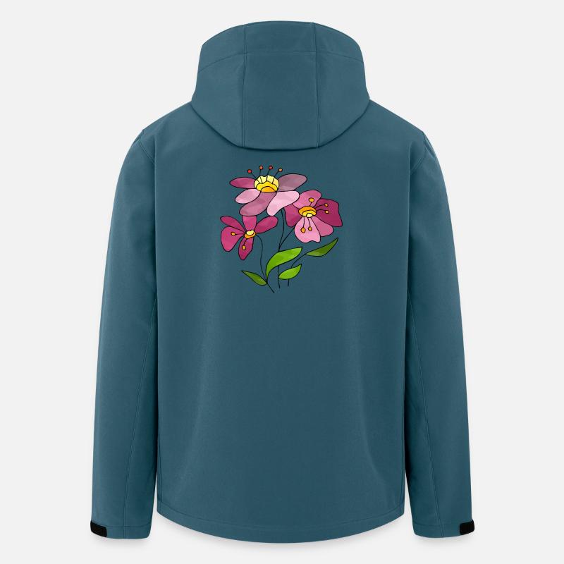 Fleur - Veste softshell homme en polyester recyclé Stanley/Stella - bleu pétrole foncé