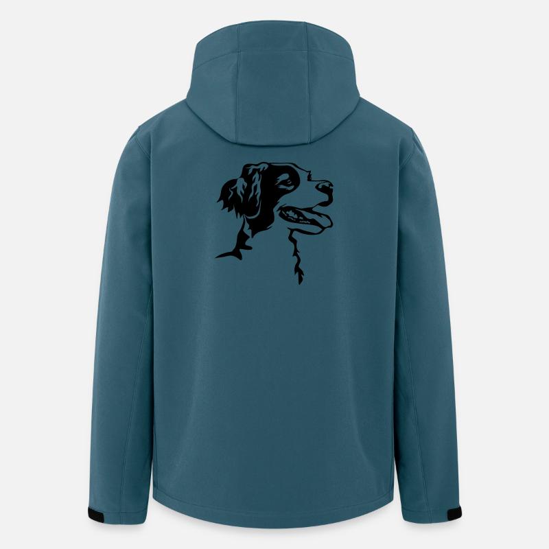 Tête Epagneul Breton - Veste softshell homme en polyester recyclé Stanley/Stella - bleu pétrole foncé