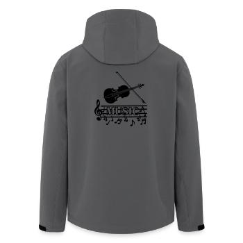 Logo de musique pour violon - Veste softshell homme en polyester recyclé Stanley/Stella - bleu pétrole foncé - Dos - AI Model Male 185 light (185cm)
