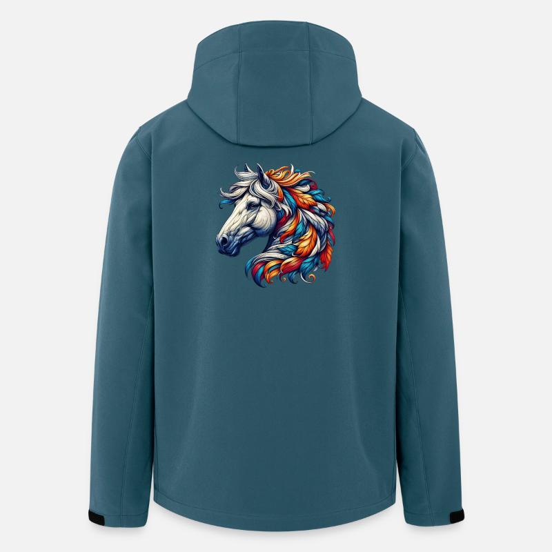Cheval - Veste softshell homme en polyester recyclé Stanley/Stella - bleu pétrole foncé