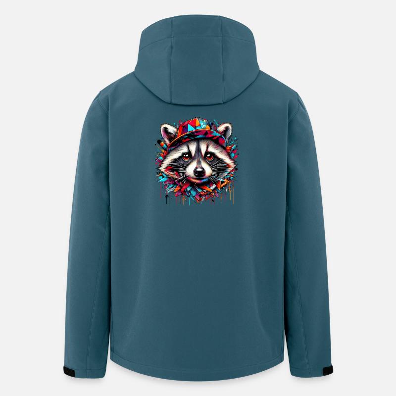 Waschbär mit Hutmütze Rap-Hut - Recycelte Männer Softshell-Jacke von Stanley/Stella - Dunkles Petrol