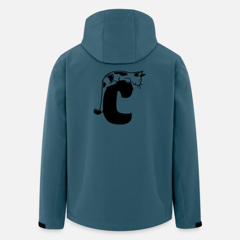 Lettre C du chat - Veste softshell homme en polyester recyclé Stanley/Stella - bleu pétrole foncé