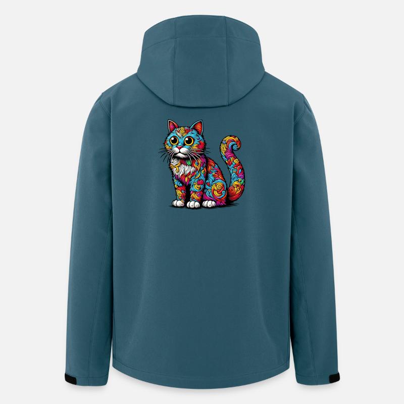 Katze - Recycelte Männer Softshell-Jacke von Stanley/Stella - Dunkles Petrol