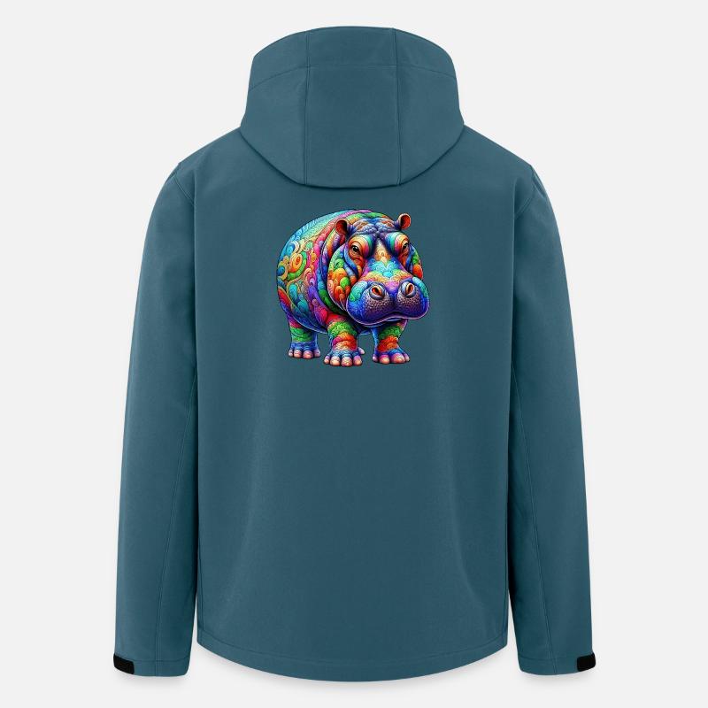 Nilpferd - Recycelte Männer Softshell-Jacke von Stanley/Stella - Dunkles Petrol