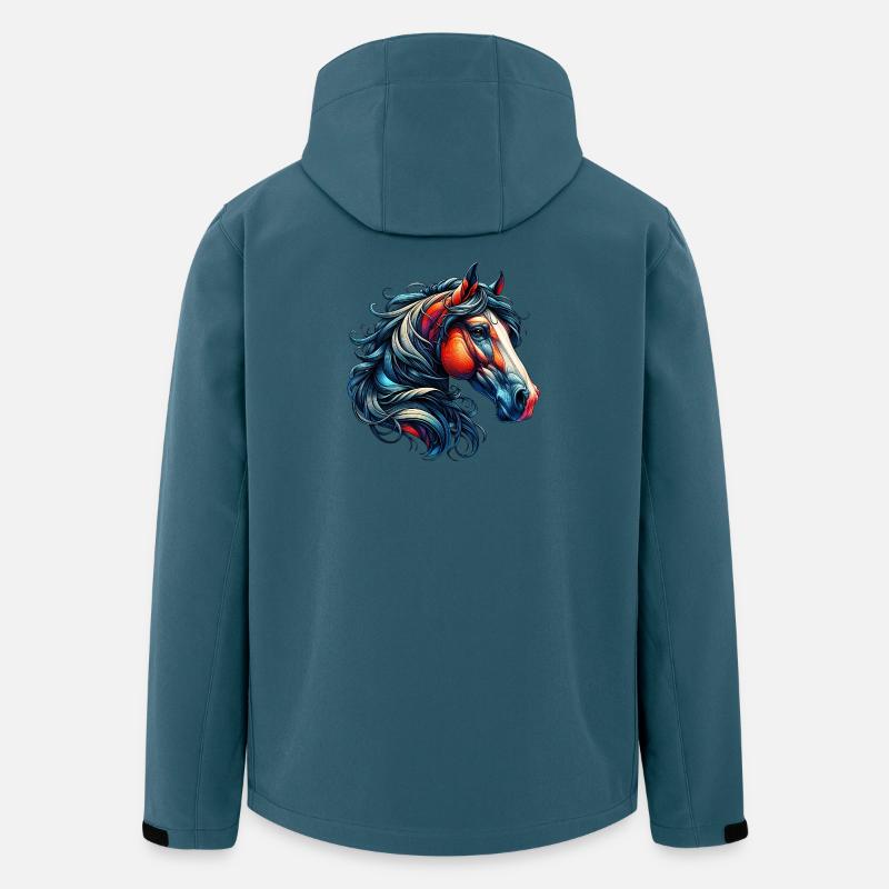 Pferd - Recycelte Männer Softshell-Jacke von Stanley/Stella - Dunkles Petrol
