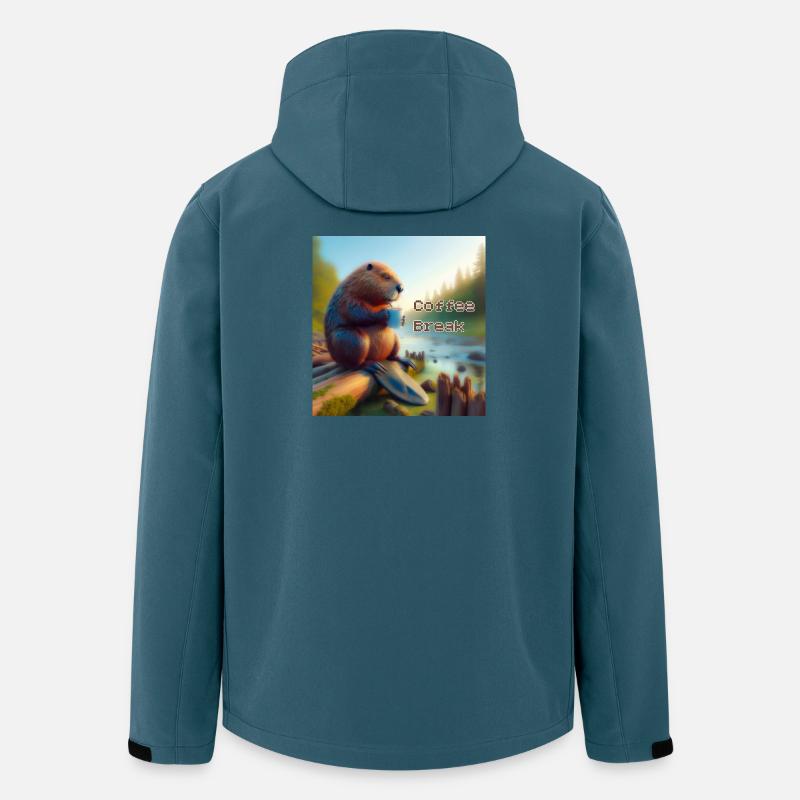 Biber Kaffeepause - Recycelte Männer Softshell-Jacke von Stanley/Stella - Dunkles Petrol