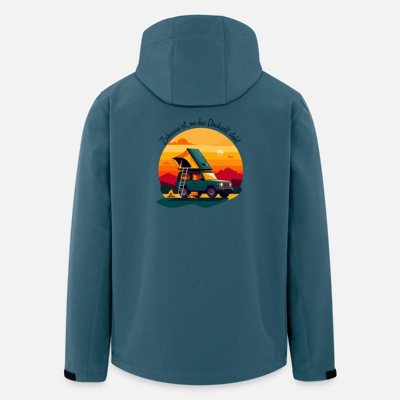 Zuhause unterm Dachzelt - Recycelte Männer Softshell-Jacke von Stanley/Stella - Dunkles Petrol