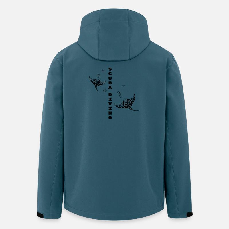 Tauchen – Stammes-Mantarochen-Design - Recycelte Männer Softshell-Jacke von Stanley/Stella - Dunkles Petrol