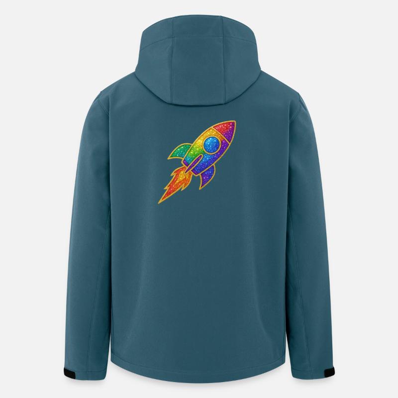 Regenbogen Rakete Glitzer Design - Recycelte Männer Softshell-Jacke von Stanley/Stella - Dunkles Petrol
