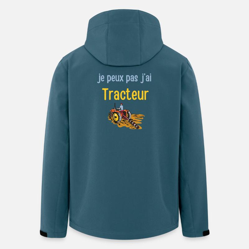 je peux pas j’ai Tracteur - Veste softshell homme en polyester recyclé Stanley/Stella - bleu pétrole foncé
