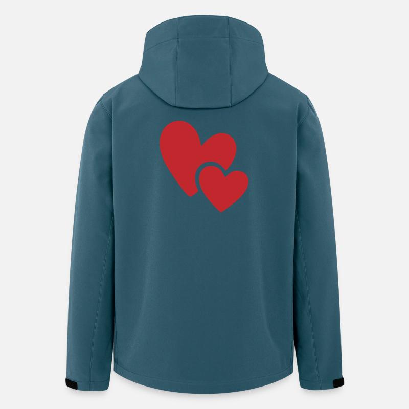 Zwei rote Herzen Liebe Icon Logo - Recycelte Männer Softshell-Jacke von Stanley/Stella - Dunkles Petrol