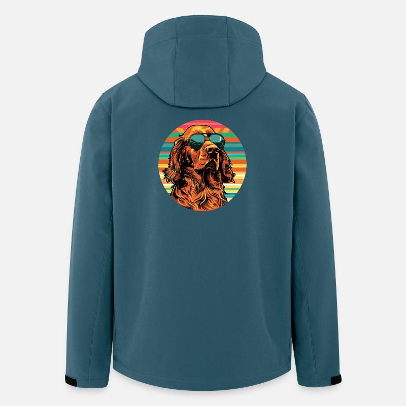 Lässiger Hund mit Sonnenbrille - Recycelte Männer Softshell-Jacke von Stanley/Stella - Dunkles Petrol