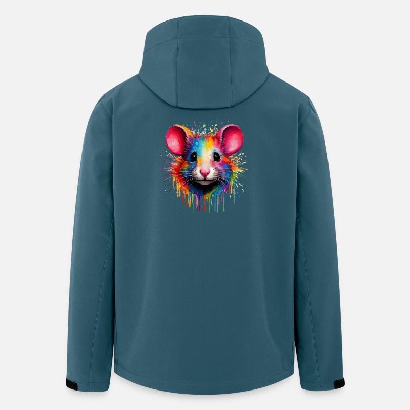Regenbogenmaus Kopf - Recycelte Männer Softshell-Jacke von Stanley/Stella - Dunkles Petrol