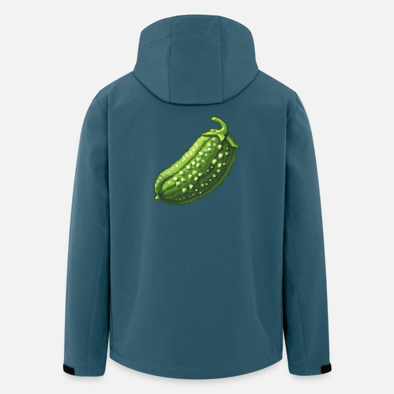 Pixel Concombre Vert Rétro - Veste softshell homme en polyester recyclé Stanley/Stella - bleu pétrole foncé