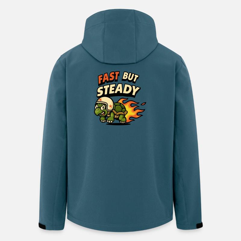 Schnell Doch Beständig Schildkröte Design - Recycelte Männer Softshell-Jacke von Stanley/Stella - Dunkles Petrol