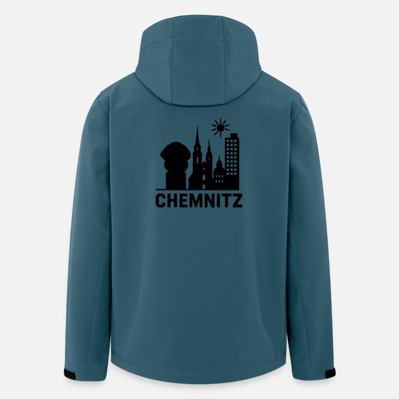 Silhouette de l’emprise de Chemnitz - Veste softshell homme en polyester recyclé Stanley/Stella - bleu pétrole foncé