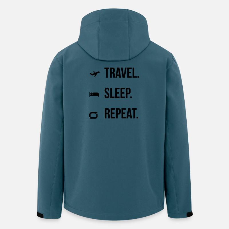 Travel. Sleep. Repeat. – Reise Shirt - Recycelte Männer Softshell-Jacke von Stanley/Stella - Dunkles Petrol
