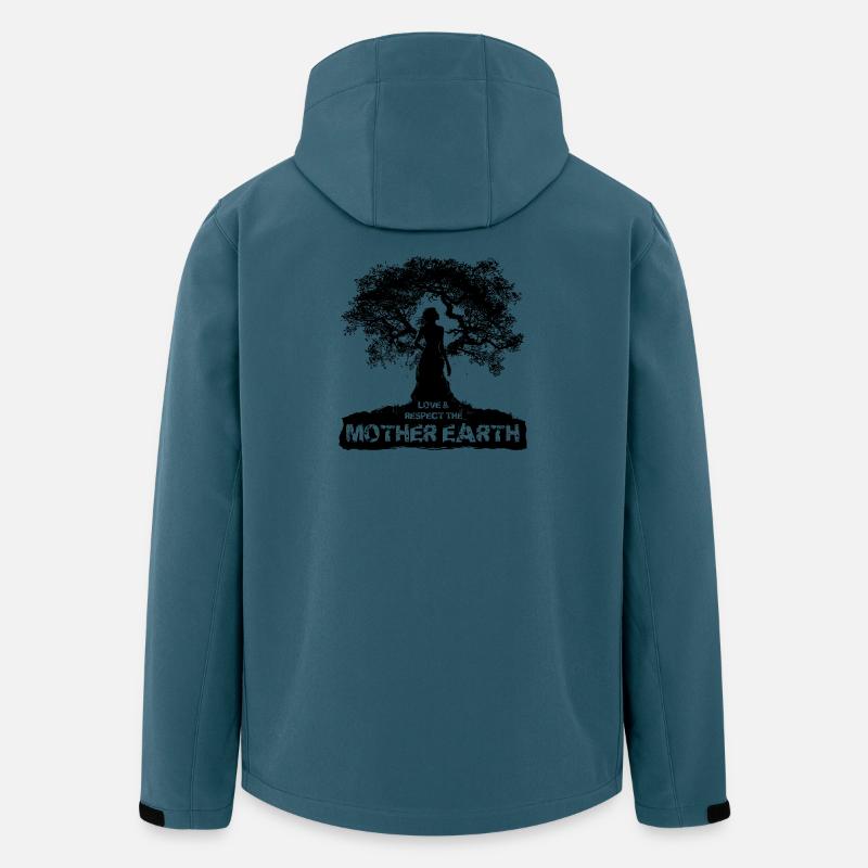 Mutter Erde - Schwarzes Design - Recycelte Männer Softshell-Jacke von Stanley/Stella - Dunkles Petrol