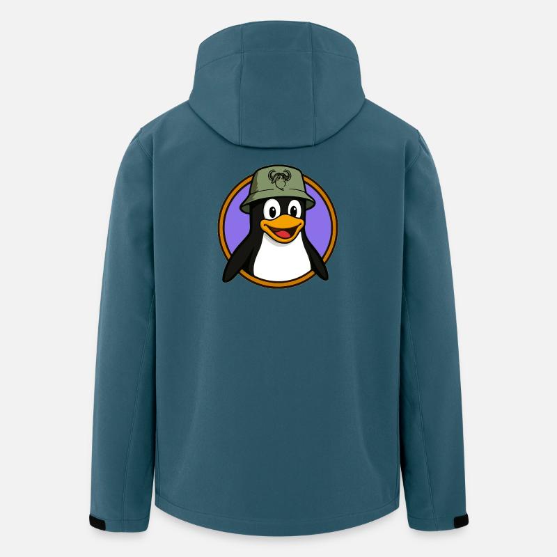Tux Linux + GNU Hat - Veste softshell homme en polyester recyclé Stanley/Stella - bleu pétrole foncé