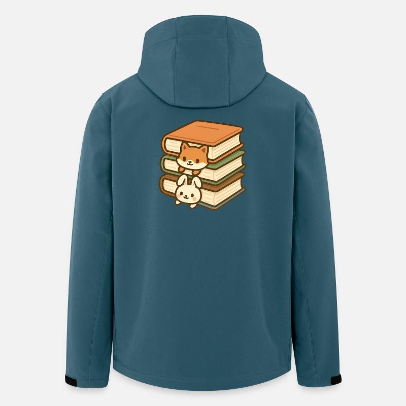 Kawaii Book Stack Duo - Recycelte Männer Softshell-Jacke von Stanley/Stella - Dunkles Petrol