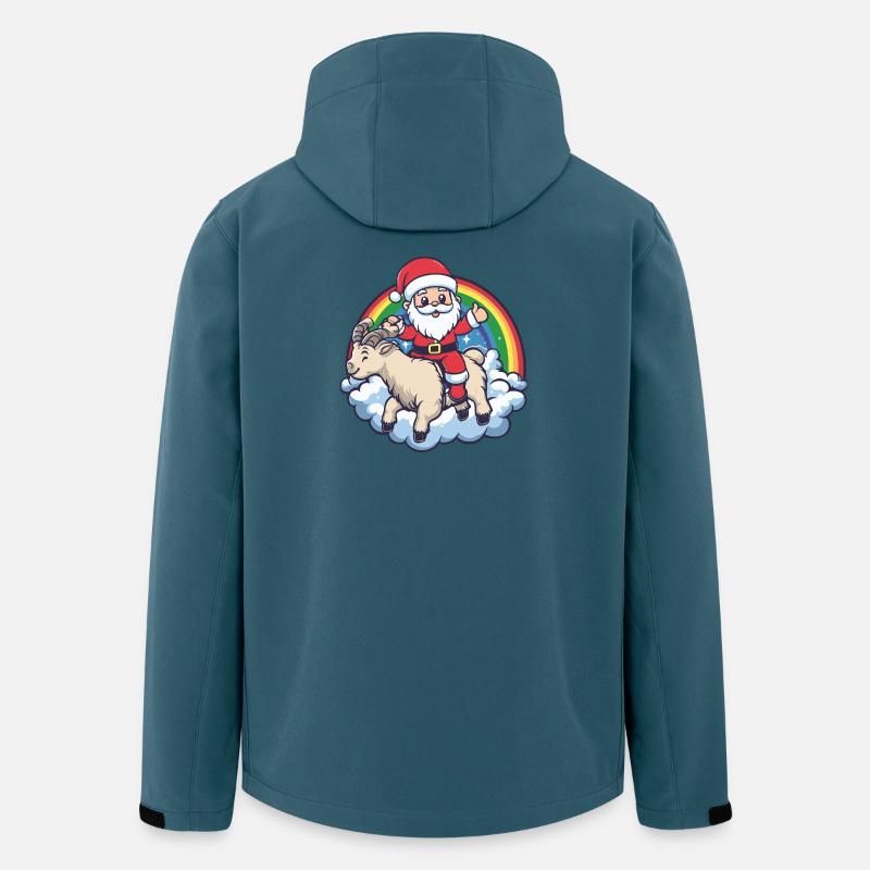 Bergziege Weihnachtsmann Weihnachten - Recycelte Männer Softshell-Jacke von Stanley/Stella - Dunkles Petrol