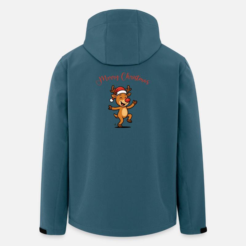 Reh mit Santa Hut - Recycelte Männer Softshell-Jacke von Stanley/Stella - Dunkles Petrol
