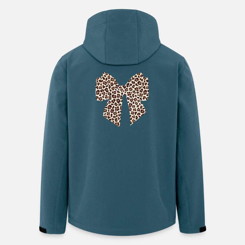 Noeud leopard idée cadeau - Veste softshell homme en polyester recyclé Stanley/Stella - bleu pétrole foncé
