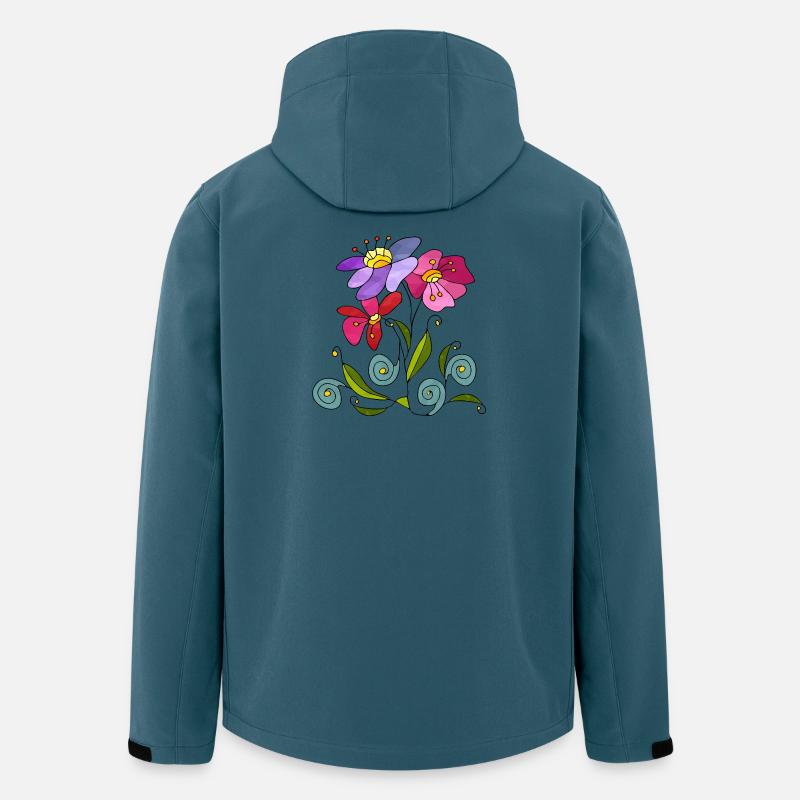 Blumen - Recycelte Männer Softshell-Jacke von Stanley/Stella - Dunkles Petrol