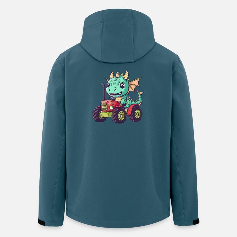 Drache Traktor Farmer - Recycelte Männer Softshell-Jacke von Stanley/Stella - Dunkles Petrol
