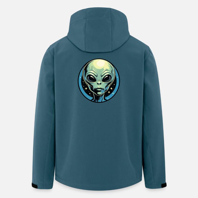 Alien Kopf im kosmischen Kreis - Recycelte Männer Softshell-Jacke von Stanley/Stella - Dunkles Petrol
