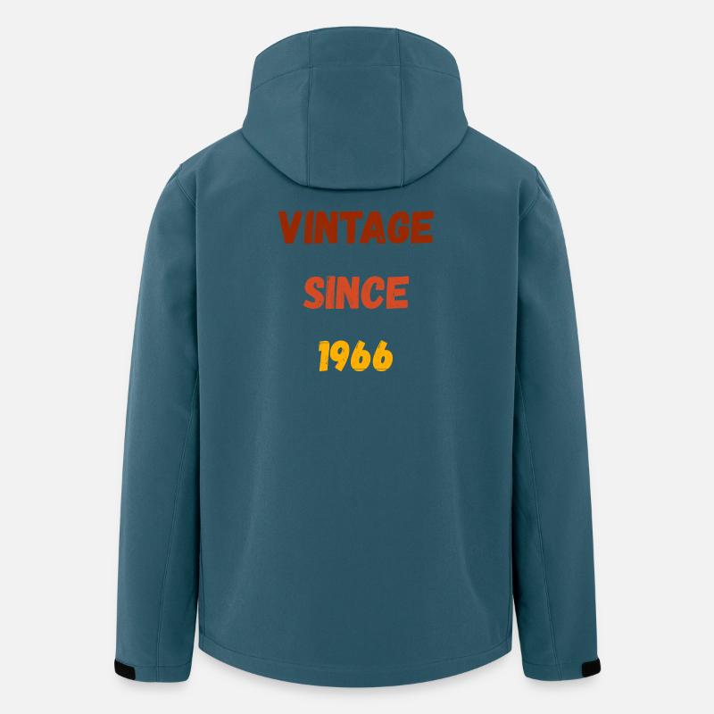 Anniversaire 1966 - Millésime depuis 1966 - Veste softshell homme en polyester recyclé Stanley/Stella - bleu pétrole foncé