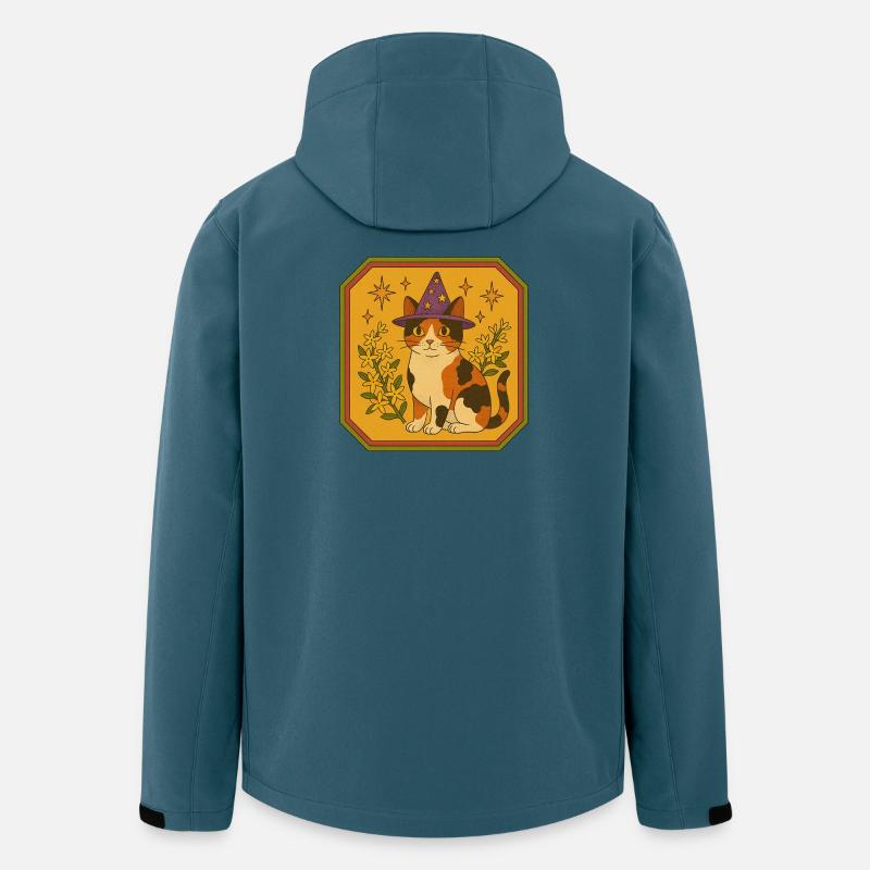 Calico Witch Cat with Starry Hat - Men’s Recycled Softshell Jacket by Stanley/Stella - stargazer