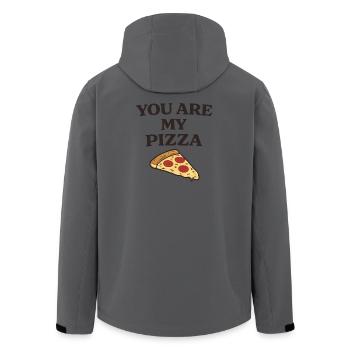 YOU ARE MY PIZZA Shirt - Food Love Valentine's Day - Men’s Recycled Softshell Jacket by Stanley/Stella - stargazer - Back - AI Model Male 185 light (185cm)