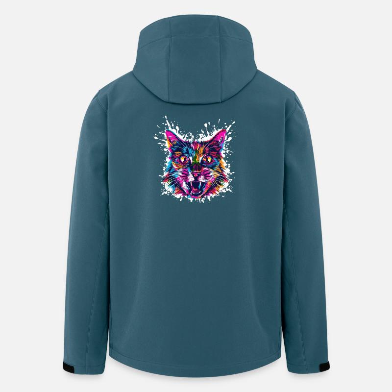Katze Kunst Graffiti - Recycelte Männer Softshell-Jacke von Stanley/Stella - Dunkles Petrol