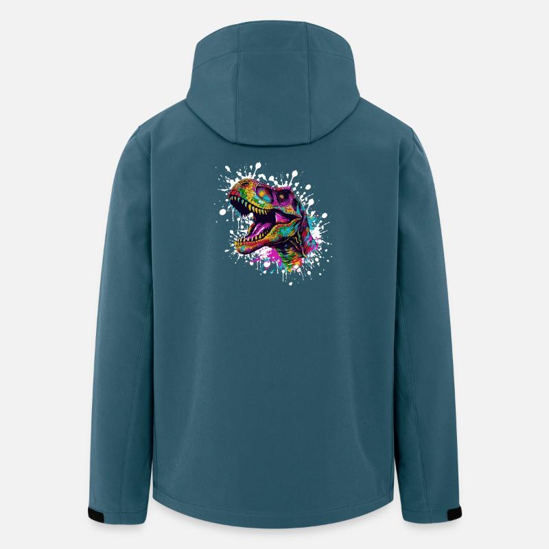 Bunter Dino-Splatter - Recycelte Männer Softshell-Jacke von Stanley/Stella - Dunkles Petrol