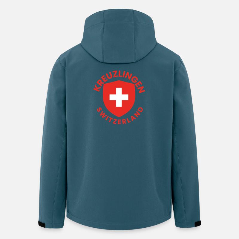 Kreuzlinger Schweiz-Wappen - Recycelte Männer Softshell-Jacke von Stanley/Stella - Dunkles Petrol