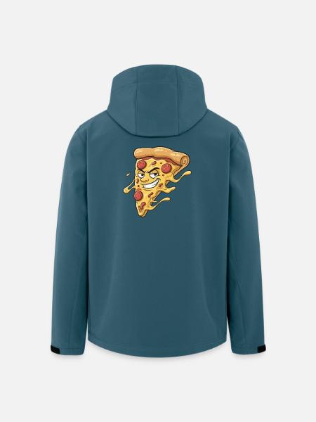 Pizza-Slice mit frechem Grinsen - Recycelte Männer Softshell-Jacke von Stanley/Stella - Dunkles Petrol