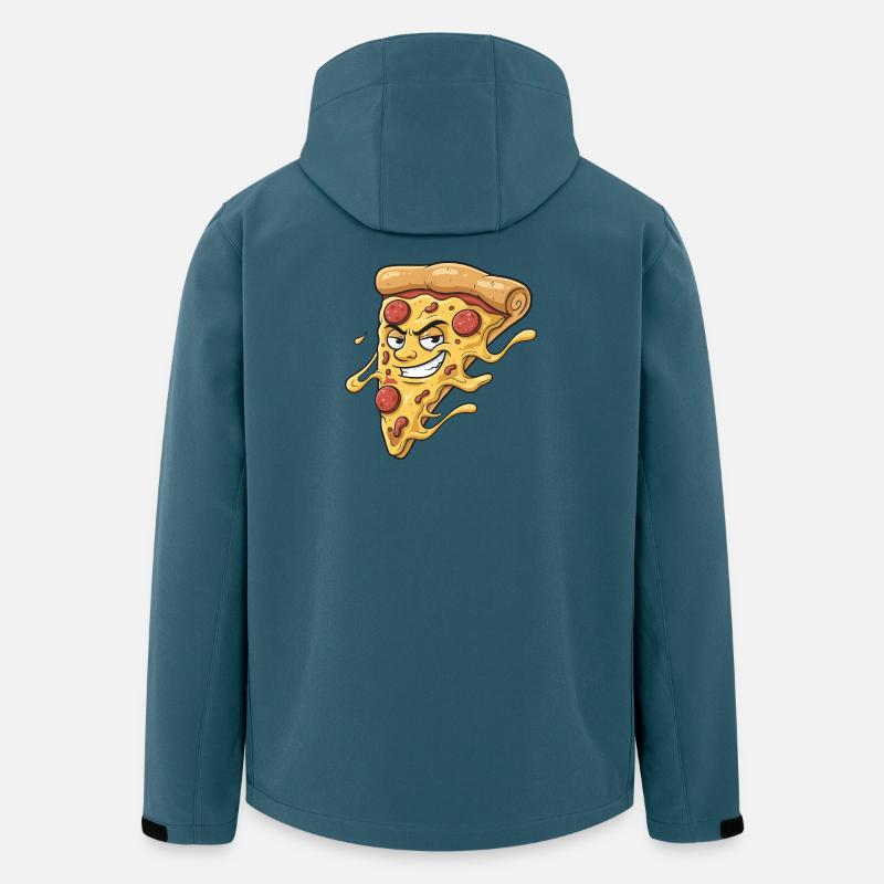 Pizza-Slice mit frechem Grinsen - Recycelte Männer Softshell-Jacke von Stanley/Stella - Dunkles Petrol