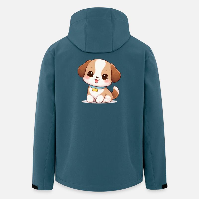 Dog Cute Comic - Veste softshell homme en polyester recyclé Stanley/Stella - bleu pétrole foncé