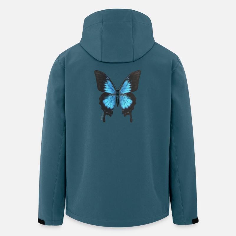 Blauer Schmetterling Neonflügel - Recycelte Männer Softshell-Jacke von Stanley/Stella - Dunkles Petrol