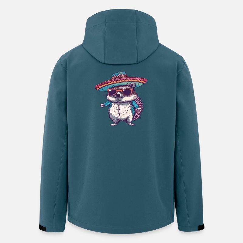 Igel Comic Lustig Sombrero - Recycelte Männer Softshell-Jacke von Stanley/Stella - Dunkles Petrol