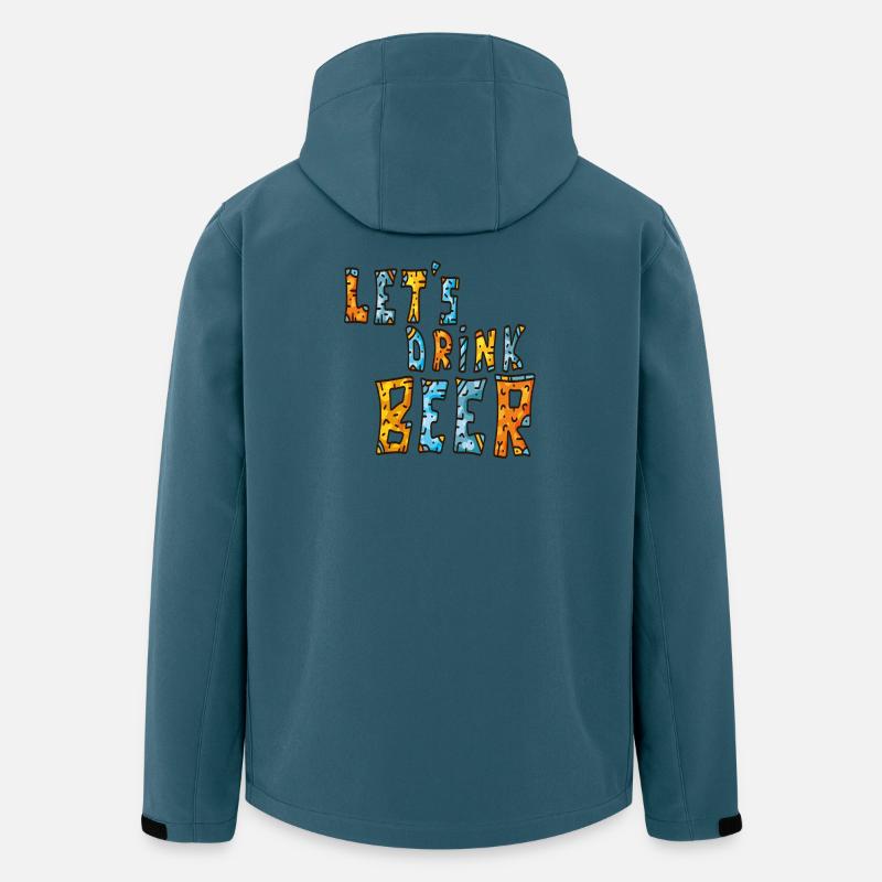 Buvons une bière - Veste softshell homme en polyester recyclé Stanley/Stella - bleu pétrole foncé