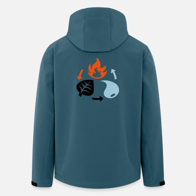 Feuer, Wasser, Pflanzenelemente - Recycelte Männer Softshell-Jacke von Stanley/Stella - Dunkles Petrol