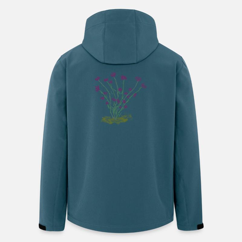 Florale Wildblumenzeichnung - Recycelte Männer Softshell-Jacke von Stanley/Stella - Dunkles Petrol