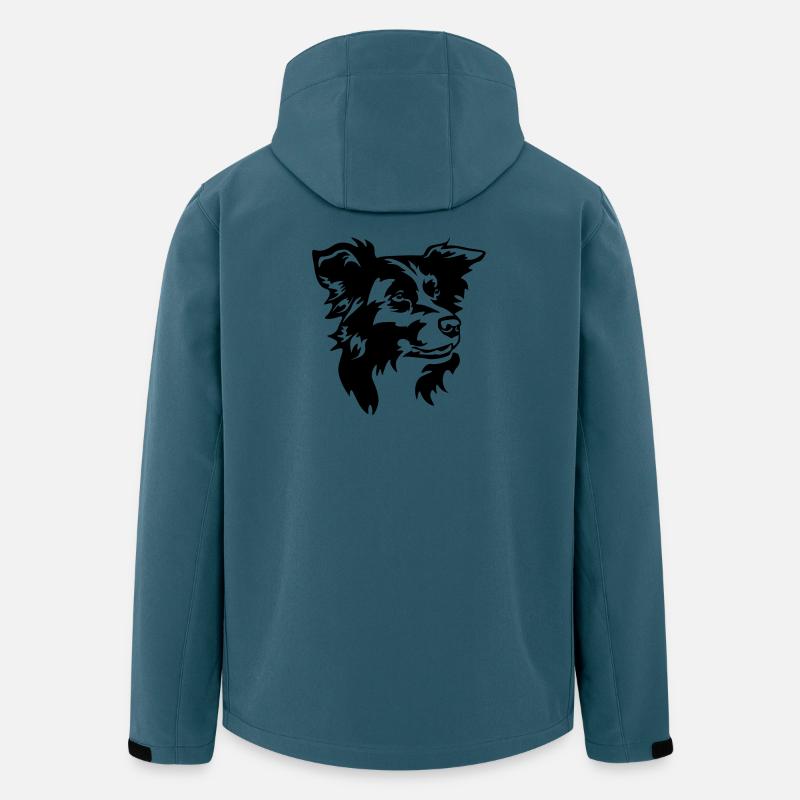 Border Collie Head - Men’s Recycled Softshell Jacket by Stanley/Stella - stargazer