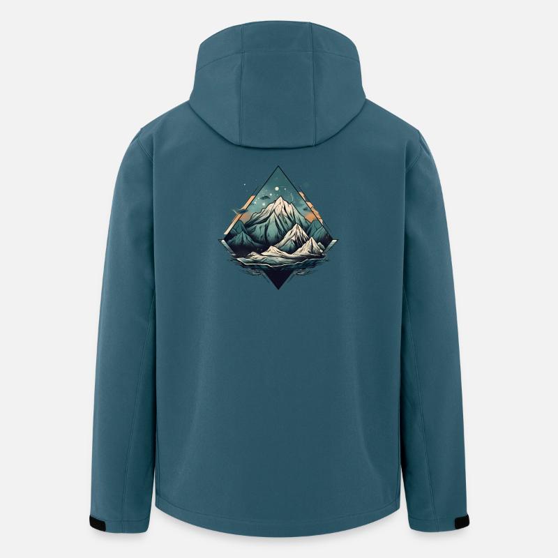 Gebirgslandschaft mit Sternenhimmel - Recycelte Männer Softshell-Jacke von Stanley/Stella - Dunkles Petrol