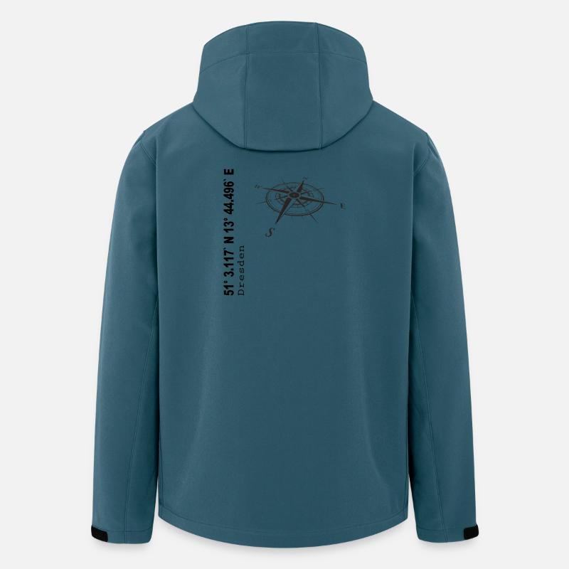 Koordinaten Dresden - Recycelte Männer Softshell-Jacke von Stanley/Stella - Dunkles Petrol