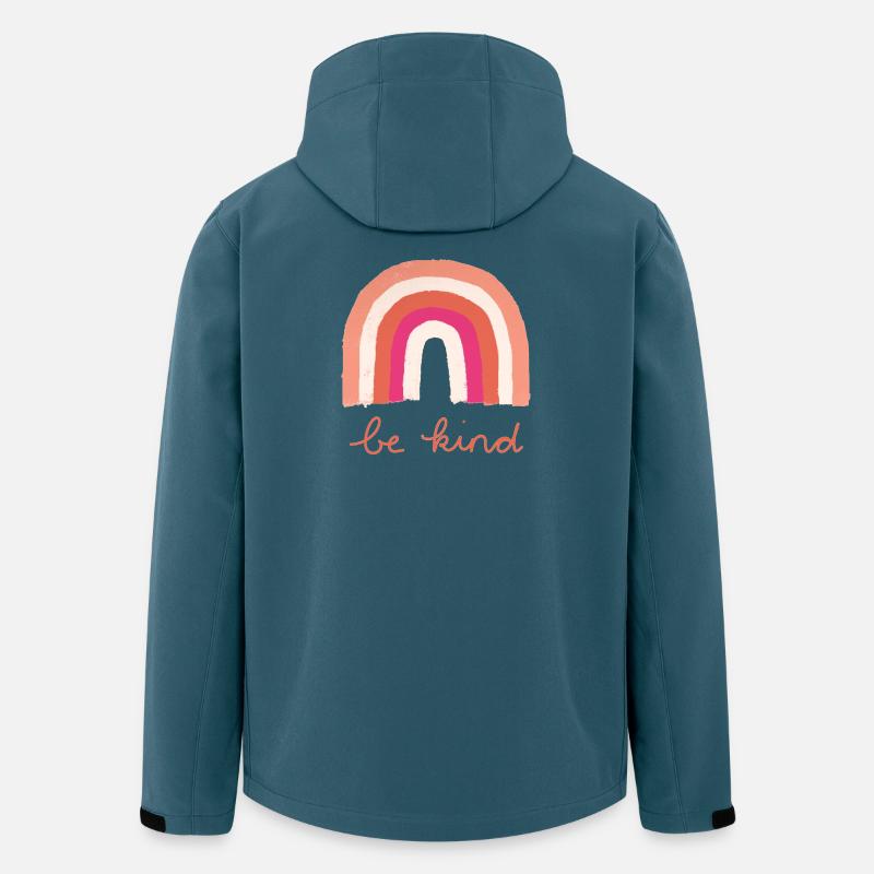 Be Kind Regenbogen - Recycelte Männer Softshell-Jacke von Stanley/Stella - Dunkles Petrol