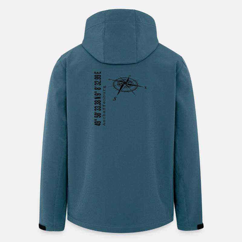 Koordinaten Aschaffenburg - Recycelte Männer Softshell-Jacke von Stanley/Stella - Dunkles Petrol