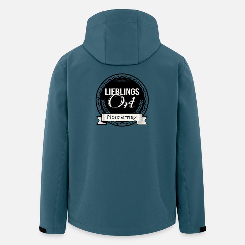 Lieblingsort Norderney - Recycelte Männer Softshell-Jacke von Stanley/Stella - Dunkles Petrol